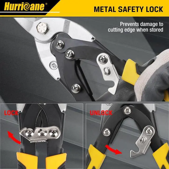 Alt view image 6 of 7 - 10 Inch Aviation Tin Snips, Cr-Mo Aviation Snips for Cutting Metal Sheet, Heavy Duty Sheet Metal Cutter Shear, Straight Cut, High Leverage Aviation Snip, Up to 40% Labor Saving