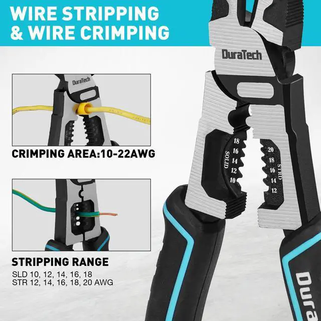 Alt view image 6 of 7 - 4-in-1 Diagonal Cutting Pliers, 8" Multifunction Heavy Duty Side-Cutting Pliers with Wire Stripper, Wire Cutters with Ergonomic Handle for Electricians and Homes