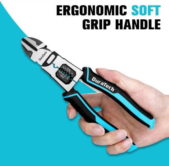 Alt view image 5 of 7 - 4-in-1 Diagonal Cutting Pliers, 8" Multifunction Heavy Duty Side-Cutting Pliers with Wire Stripper, Wire Cutters with Ergonomic Handle for Electricians and Homes