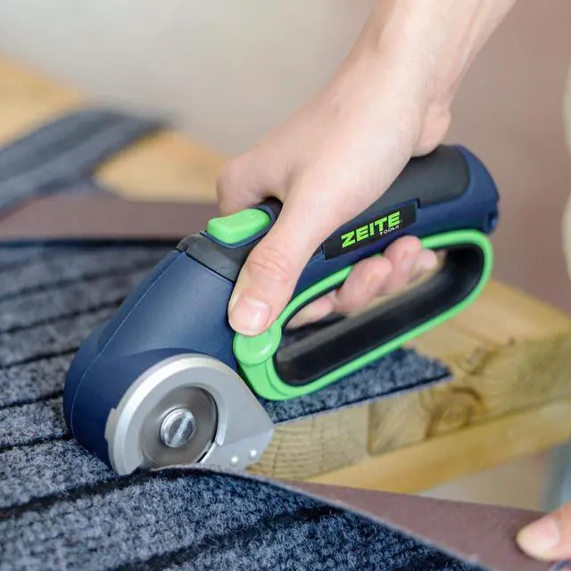 Alt view image 4 of 7 - 4V Cordless Electric Scissors,Cardboard Cutter with 2 Blades,Storage Box,USB Charging Cable,Power Rotary Cutter,Max Cutting 1/4",for Cardboard Box,Thin Carpet & Plastic, Easy to Hold and Safe