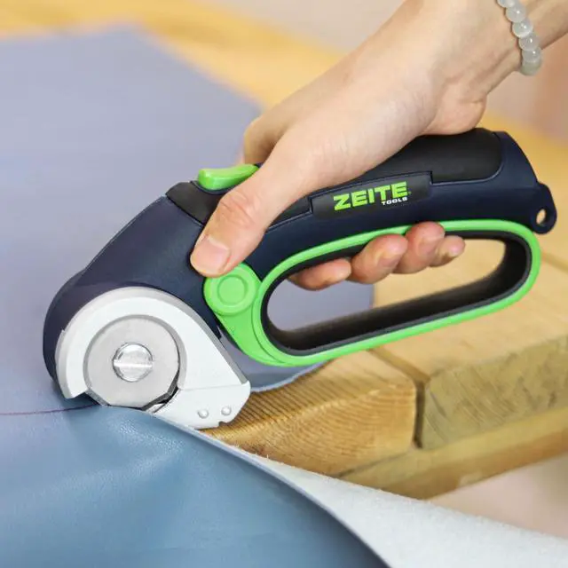 Alt view image 5 of 7 - 4V Cordless Electric Scissors,Cardboard Cutter with 2 Blades,Storage Box,USB Charging Cable,Power Rotary Cutter,Max Cutting 1/4",for Cardboard Box,Thin Carpet & Plastic, Easy to Hold and Safe