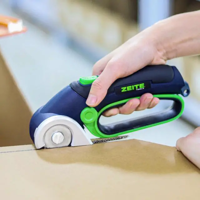 Alt view image 7 of 7 - 4V Cordless Electric Scissors,Cardboard Cutter with 2 Blades,Storage Box,USB Charging Cable,Power Rotary Cutter,Max Cutting 1/4",for Cardboard Box,Thin Carpet & Plastic, Easy to Hold and Safe