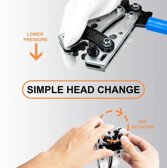 Alt view image 6 of 7 - Battery Cable Crimper Tool for AWG10-1/0, 78pcs Copper Lug Terminals Electrical Battery Crimping Tool AWG 10 8 6 4 2 1/0, 110pcs Heat Shrink Tubing, Wire Crimper Pliers for Marine/RV/Auto Wiring