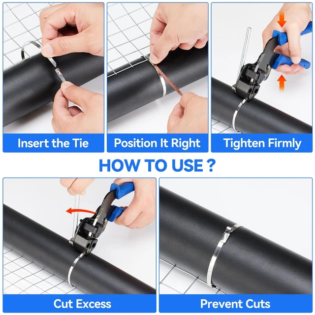Alt view image 5 of 7 - Stainless Steel Cable Tie Gun Metal Zip Cutter Heavy Duty Outdoor, 250PCS 304 Metal Zip Ties Adjustable Fastening Cutting Tie Tool Sets for Vehicles Exhaust Wrap Wire Fence Chicken Coop