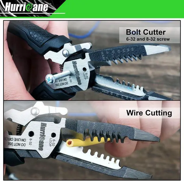 Alt view image 4 of 6 - 6-in-1 Wire Stripper, Crimping Tool, Wire Cutter Stripping Tool, Multifunctional Electrical Pliers for Cable Stripper, Wire Crimper(8-18 AWG Solid, 10-20 AWG Stranded)