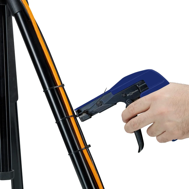 Alt view image 3 of 7 - 42709 Zip Tie Gun/Cable Tie Install Tool, Adjustable Tension with Built-In Cutter, for Nylon Ties up to 1/4- Blue