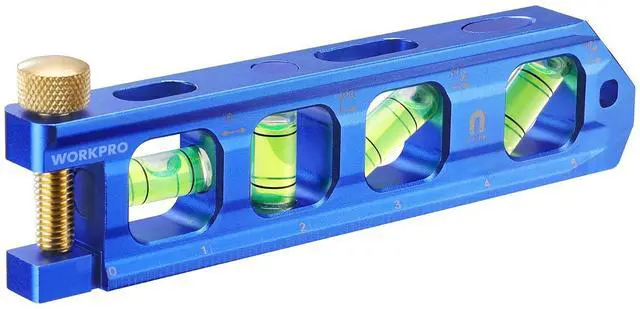 Main image of 6.3 Inch Magnetic Torpedo Level, Bubble Level Tool, Aluminium Alloy | Bubble Vials for 0°/90°/30°/45° Measurements, Aluminum Alloy Construction