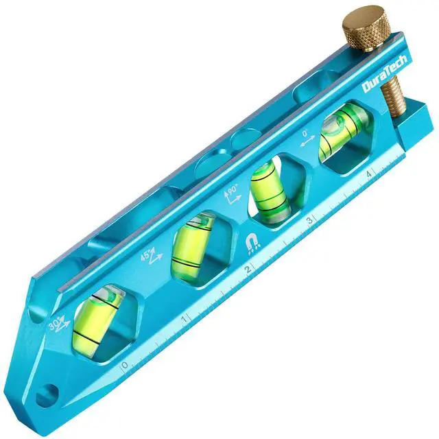 Main image of 6.25-Inch Level, Magnetic Torpedo Level with 0°/30°/45°/90° Bubbles, V-Groove, Large Viewing Window, Aluminum Alloy Body, Hanging Hole, SAE and Metric Scale for DIY Projects and Household Use