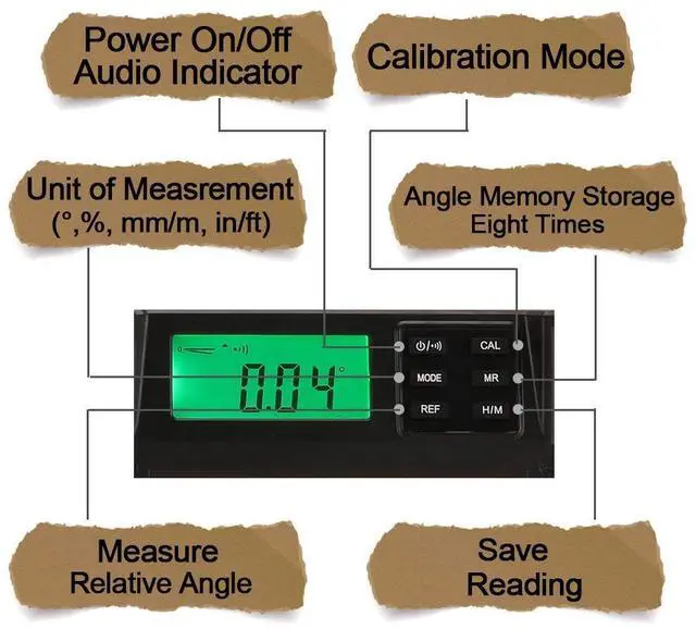 Alt view image 2 of 6 - 24-Inch Digital Torpedo Level and Protractor | Neodymium Magnets | Bright LCD Display | IP54 Dust/Water Resistant smart level with Carrying Bag