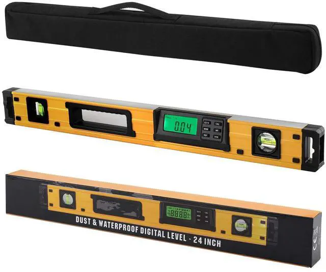 Main image of 24-Inch Digital Torpedo Level and Protractor | Neodymium Magnets | Bright LCD Display | IP54 Dust/Water Resistant smart level with Carrying Bag