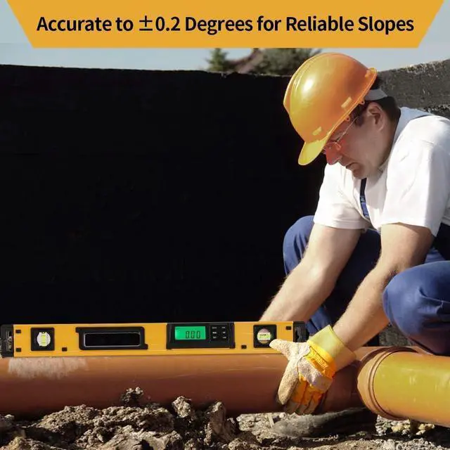 Alt view image 4 of 6 - 24-Inch Digital Torpedo Level and Protractor | Neodymium Magnets | Bright LCD Display | IP54 Dust/Water Resistant smart level with Carrying Bag