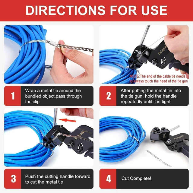 Alt view image 4 of 6 - Metal Cable Tie Gun, Heavy Duty Stainless Steel Zip Ties Tool Cutter, Tightening Cutting Outdoor Chain Link Fence Ties