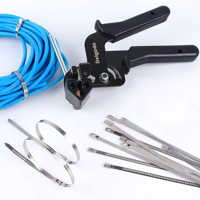 Alt view image 5 of 6 - Metal Cable Tie Gun, Heavy Duty Stainless Steel Zip Ties Tool Cutter, Tightening Cutting Outdoor Chain Link Fence Ties