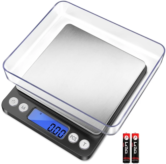 Main image of Digital Gram Scale .01 Gram Accuracy, 500g Digital Jewelry Scale | Small Kitchen Food Scale with 2 Trays for Powder, Coffee, Gold, Coin, Small Reptile - Weight Gram and Oz