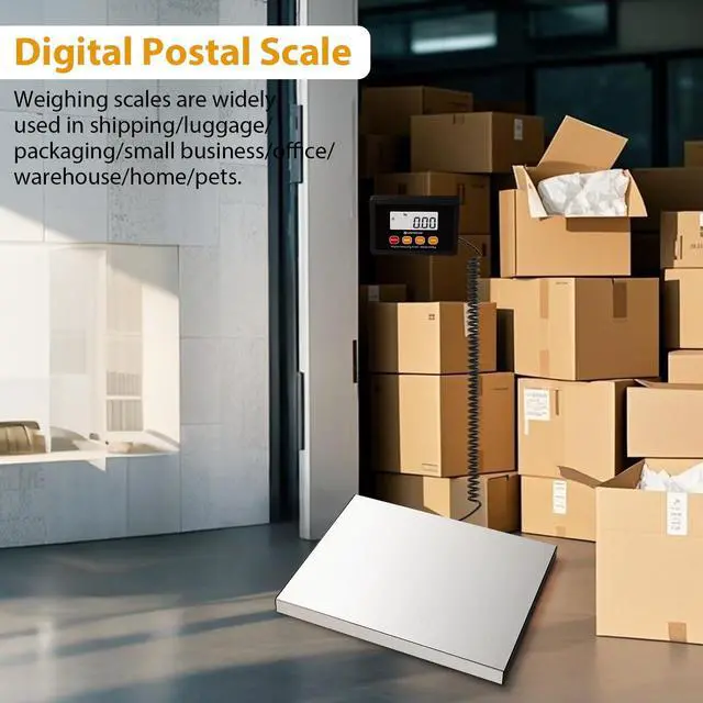 Alt view image 6 of 6 - Digital Postal Scale,440lb x 10g Accuracy Shipping Scale,Stainless Steel Platforms,Heavy Duty Scale with LCD/Hold/Tare Functions,Postage Scale for Packages,Luggage Scale,Battery&USB Included