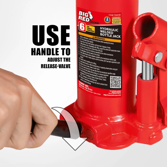 Alt view image 6 of 6 - 6 Ton (12,000 LBs) Hydraulic Welded Bottle Jack with Storage Case 6 Ton Capacity; Lifting Range 8.15" to 15.83"; Welded Structure;Compact Size; With Storage Case; Auto Repair House Lift