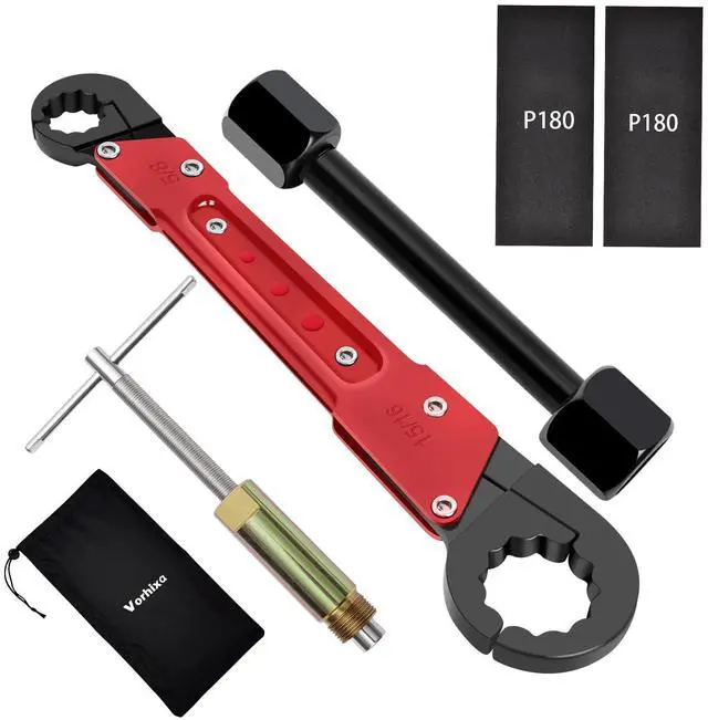 Main image of 6 Pcs Plumbing Tools Kit with Angle Stop Wrench & 1/2-Inch Compression Sleeve Puller, Professional Plumbers Wrench, Sandpaper and Storage Bag for Frozen/Corroded Angle Stop