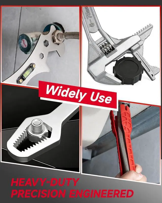 Alt view image 7 of 7 - 6 Pcs Multifunctional Sink Wrench & Basin Wrench Set, Plumbing Tools for Under Sink Tight Spaces, Spanner Wrench, Universal Double Ended Wrench and Faucet Wrench Tool Kit for Kitchen & Bathroom