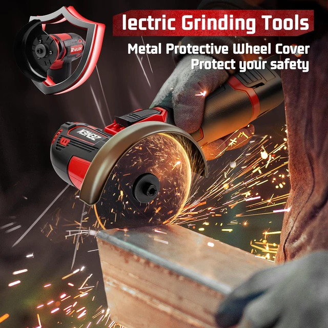 Alt view image 6 of 7 - Cordless Angle Grinder Kit, 3-inch Mini Angle Grinder Tool | with 2Pcs 12V 1500mAh Batteries & Charger and 5Pcs Cutting Discs, Handheld Metal Grinders for Cutting Metal Wood