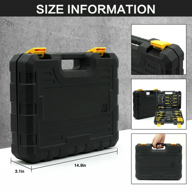 Alt view image 7 of 7 - 43pcs Magnetic Screwdriver Set, Including Slotted, Phillips, Hexagonal, Pozidriv, Magnetizer, Demagnetizer, Replaceable Screwdriver Bits and Sturdy Tool Case for DIY and Repair Work