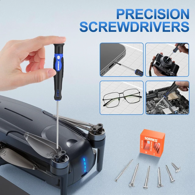 Alt view image 2 of 6 - 40-Piece Screwdriver Set, Multi-Purpose Magnetic Screwdriver Set with Case, Magnetic Screwdriver Set with Go-Thru Steel Blades | High Torque, Plastic Racking