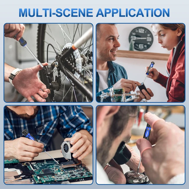 Alt view image 3 of 6 - 40-Piece Screwdriver Set, Multi-Purpose Magnetic Screwdriver Set with Case, Magnetic Screwdriver Set with Go-Thru Steel Blades | High Torque, Plastic Racking