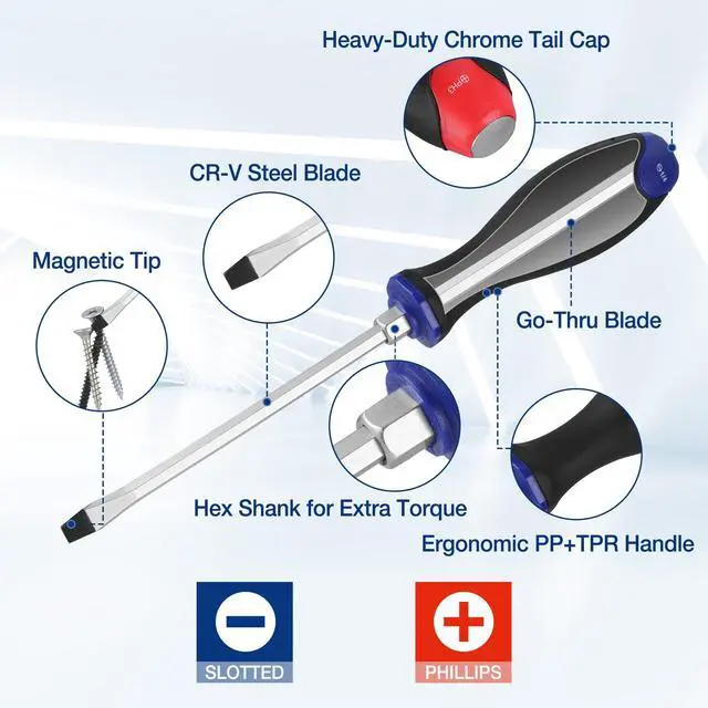 Alt view image 3 of 7 - 12PCS Screwdriver Set, Go-Thru Screwdriver with Wall Mount Rack