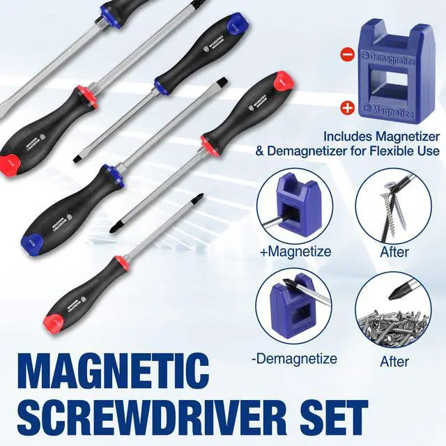 Alt view image 5 of 7 - 12PCS Screwdriver Set, Go-Thru Screwdriver with Wall Mount Rack