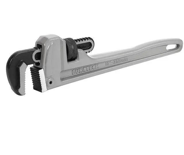 Main image of 10-inch Aluminum Straight Pipe Wrench, Adjustable Plumbing Wrench | Heavy Duty,Drop Forged, Exceed GGG standard