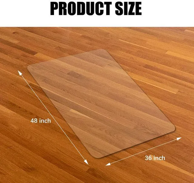 Alt view image 6 of 7 - Clear Chair Mat, Hard Floor Use, 48" x 36" Desk Chair Mat Transparent Office Home Floor Protector mat Chairmats (48" x 36" Rectangle)