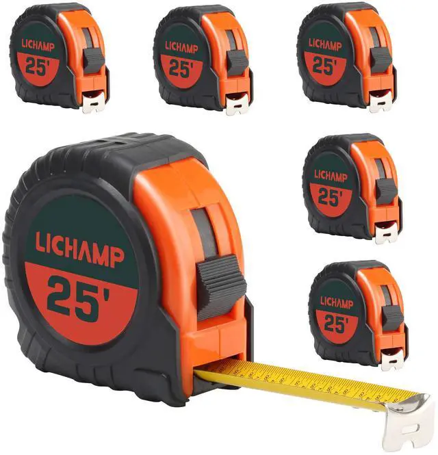 Main image of Tape Measure 25 ft, 6 Pack Bulk Easy Read Measuring Tape Retractable with Fractions 1/8, Measurement Tape 25-Foot by 1-Inch