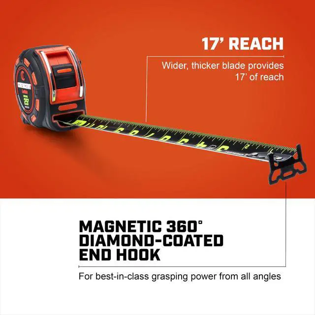 Alt view image 2 of 4 - Lufkin 25 Ft. SHOCKFORCE NITE EYE Magnetic Tape Measure | LM1325B-02