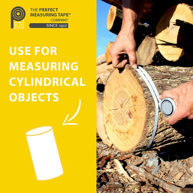 Alt view image 2 of 7 - Perfect Pi Diameter Circumference Tape Measure - Imperial and Metric Tape Measure 1/2-inch By 12ft / 3.5m - Use for Measuring Cylindrical Objects - (Pipe Tape, Tree Tape) Model DCT120