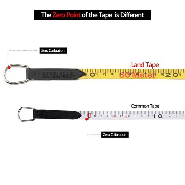 Alt view image 4 of 7 - 165FT/50M Heavy Duty Fiberglass Tape Measure - 1/2-Inch Wide, Dual Inch/Metric Scale, Durable Open Reel Measuring Tape for Surveying, Engineering, Runway Construction