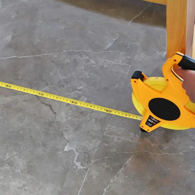 Alt view image 7 of 7 - 165FT/50M Heavy Duty Fiberglass Tape Measure - 1/2-Inch Wide, Dual Inch/Metric Scale, Durable Open Reel Measuring Tape for Surveying, Engineering, Runway Construction