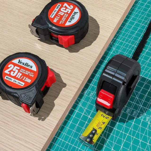 Alt view image 2 of 7 - Tape Measure 25 ft, 5 Pack Bulk Easy Read Measurement Tape, Self-Locking Measuring Tape Retractable 1-Inch Wide x 25 ft