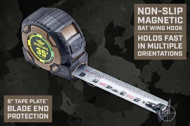 Alt view image 5 of 6 - Tools Elite Series Tape Measure for Measuring & Layout, 1 1/4" Double-Sided Blade, Heavy Duty Military-Grade Composite Case, 35 Foot Magnetic + Fractional