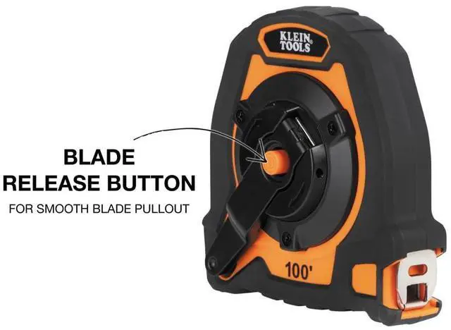 Alt view image 4 of 7 - 94100CR Closed Reel Long Tape Measure, 100-Foot Nylon Coated Blade, with Belt Clip and Lanyard Hole