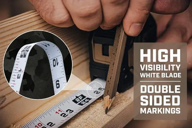 Alt view image 4 of 7 - Tools 25-Foot Tape Measure, 1" Double-Sided Blade, Military-Grade Composite Case, 3% Donated to Veterans