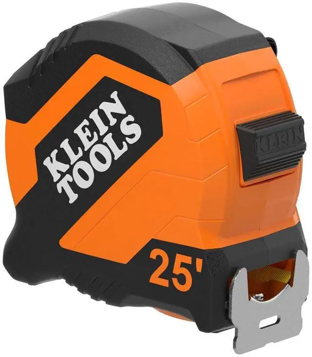 Main image of 9525 Tape Measure, 25-Foot Compact Double-Hook Imperial Measuring Tape with Finger Brake, Nylon Blade, Easy to Read Bold Lines