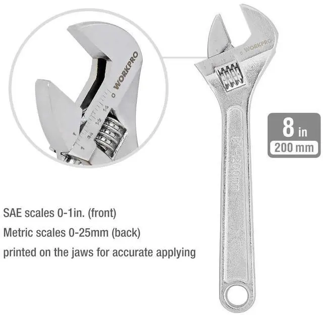 Alt view image 3 of 7 - Large Pliers & Wrench Set 6-Piece (10" Water Pump, 10" Slip Joint, 8" Long Nose, 8" Linesman, 6" Diagonal, 8" Adjustable Wrench) for DIY & Home Use, W001329A