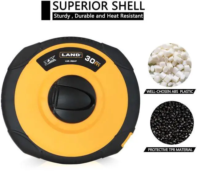 Alt view image 6 of 7 - 100FT/30M Fiberglass Tape Measure - Dual-Inch/Metric Scale, Lightweight & Durable, Portable Long Measuring Tape for Construction, Surveying, Landscaping