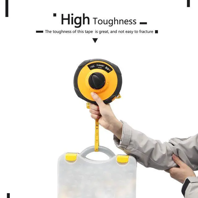 Alt view image 5 of 7 - 100FT/30M Fiberglass Tape Measure - Dual-Inch/Metric Scale, Lightweight & Durable, Portable Long Measuring Tape for Construction, Surveying, Landscaping