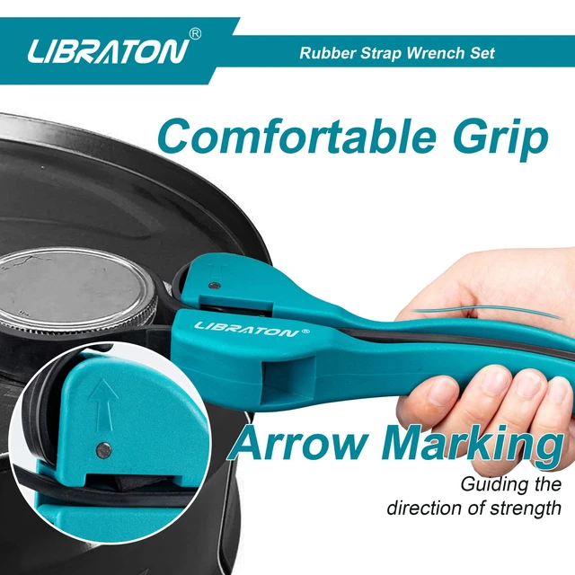 Alt view image 4 of 7 - 2PCS Strap Wrench Set, Oil Filter Wrench, Rubber Strap Wrench Heavy Duty Adjustable Strap Wrench for Oil Filter Removal, Jar Opener, Plumbing, Pipe Repair and Auto Maintenance