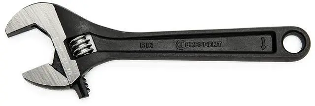 Main image of 6" Adjustable Black Oxide Wrench - Carded - AT26VS