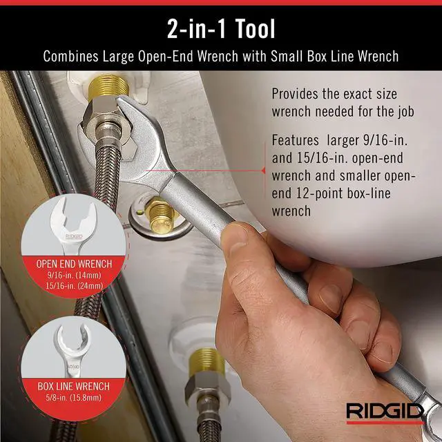 Alt view image 3 of 7 - One Stop 2-in-1 Wrench for Angle Stops, Straight Stops, and Compression Couplings