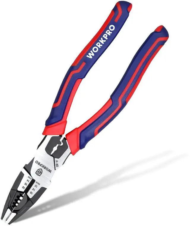 Main image of 6-in-1 Linesman Pliers with Wire Cutter and Stripper, 8 Inch Multipurpose Combination Pliers, Premium CRV Steel Hand Tool Plier for Twisting Cutting Wires and Clamping Screws