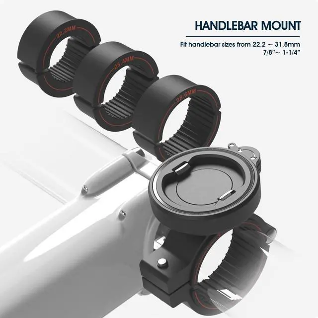 Alt view image 3 of 7 - Bike Handlebar Phone Mount with Dual Lock System Universal Clamp for Scooter, E-Bike, MTB | 3M Adhesive Adapter | CNC Aluminum Holder