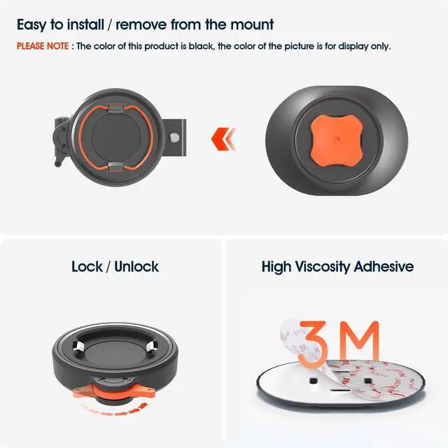 Alt view image 4 of 7 - Bike Handlebar Phone Mount with Dual Lock System Universal Clamp for Scooter, E-Bike, MTB | 3M Adhesive Adapter | CNC Aluminum Holder