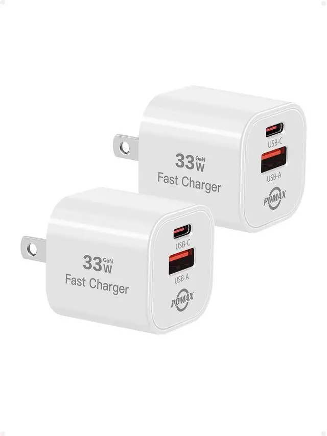 Main image of 30W USB-C Wall Charger - Fast Charging Block, Dual Port 30 Watts USB-C & USB-A Power Adapter with Gan Tech for iPhone 16/15/Plus/Pro Max, Galaxy S24/S23, Pixel 9/8, iPad, AirPods & MacBook Air